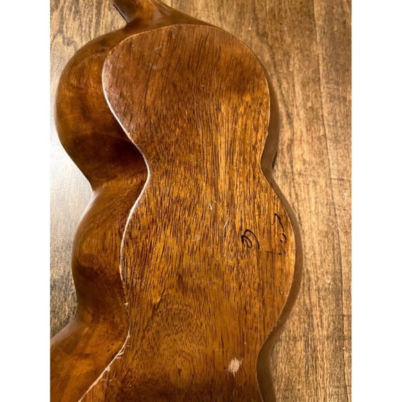 Pumpkin Serving Bowl Halloween and Fall Kitchen Decor Wood and Gold - Picture 6 of 9